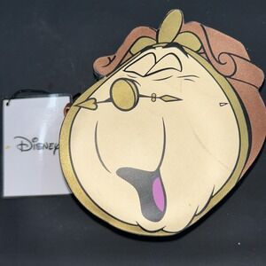 Primark Disney Cogsworth Clock Beauty & the‎ Beast Coin Purse With Mark On Face